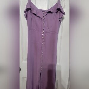 Forever 21 Lilac Button-Front Maxi Dress